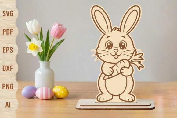 Download Easter Bunny Laser Cut Design with Stand - Easter bunny Collection