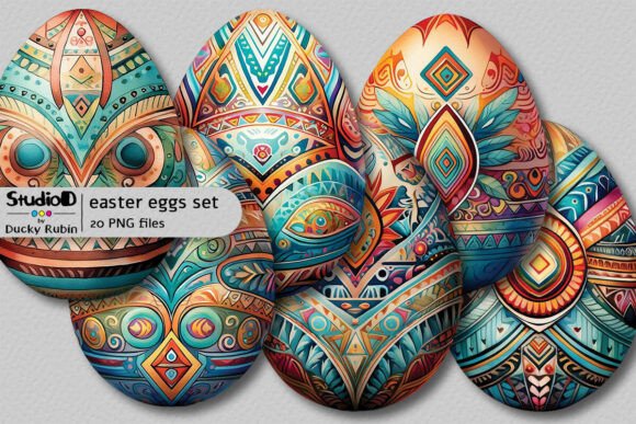 Download Watercolor Eggs Clipart Set - Tribal - Egg Collection