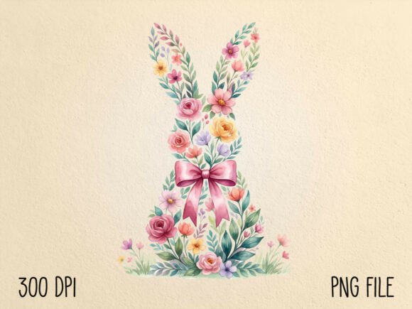 Download Floral Easter Bunny Sublimation PNG - Easter bunny Collection